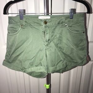 Green khaki shorts